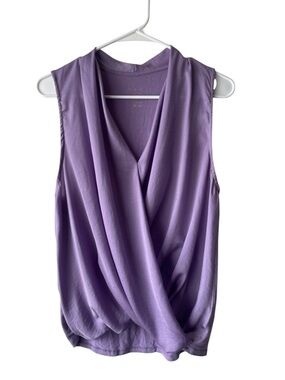 a new day Lavender Draped Surplice Sleeveless Top